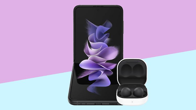 Das Samsung Galaxy Z Flip 3 samt Galaxy Buds 2 gibt es mit Vertrag für 79 Euro.