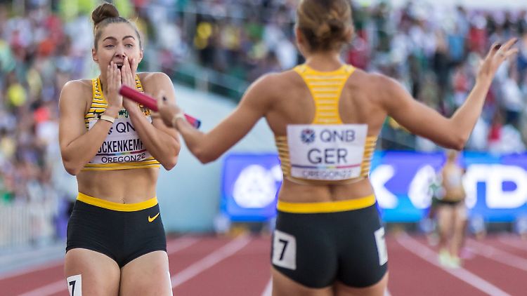 Gina Lückenkemper sorgte in der 4x100-Meter-Staffel für eine von nur zwei deutschen WM-Medaillen.
