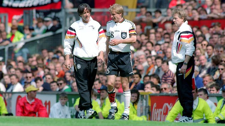 "Mull" bei der EM 1996 mit Jürgen Klinsmann.