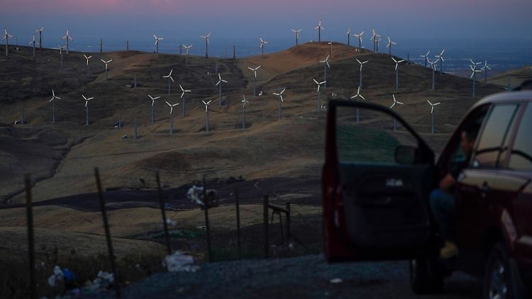 Ein Windpark im US-Bundesstaat Kalifornien.