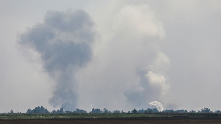 Russisches Munitionsdepot im Norden der Krim: Kiew nennt es "Entmilitarisierung". 