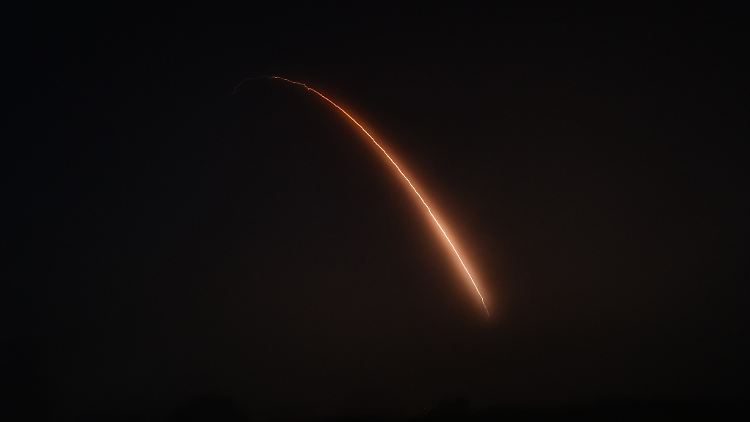 Das von der US-Luftwaffe zur Verfügung gestellte Bild soll den Start der  Minuteman III zeigen. 