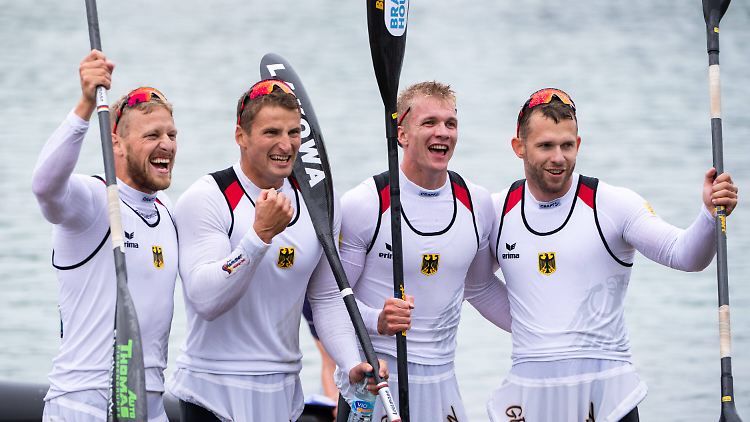 Gold-Quartett: Der Kajak-Vierer holt den EM-Titel.