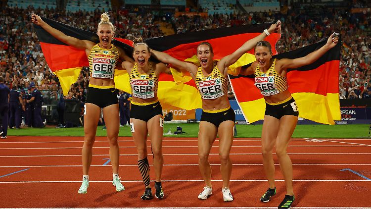 Nicht zu stoppen: die deutsche Frauen-Staffel.