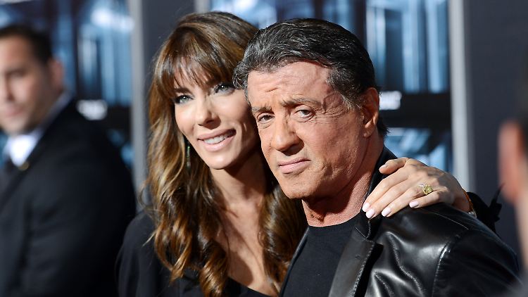Ein Bild des Paares aus glücklicheren Tagen: Stallone und Flavin im Oktober 2013.  