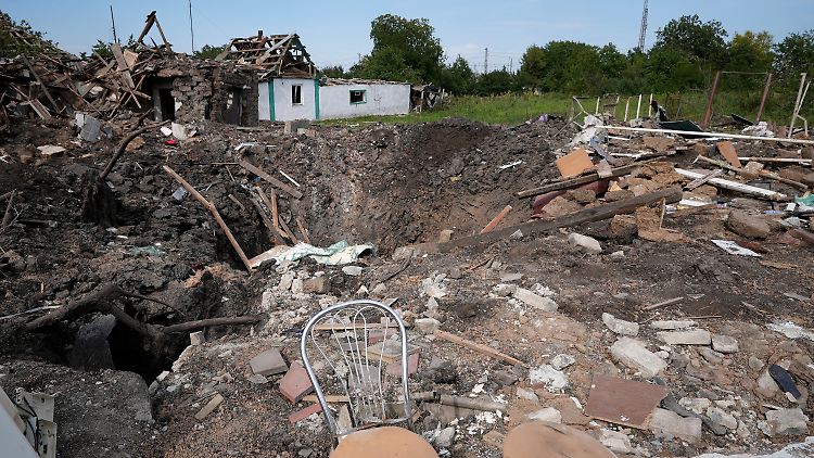 Das Dorf Tschaplyne zwischen Donezk und Dnipro nach einem russischen Angriff.