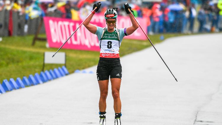 Denise Herrmann vergab die Chance auf Gold beim letzten Schießen.