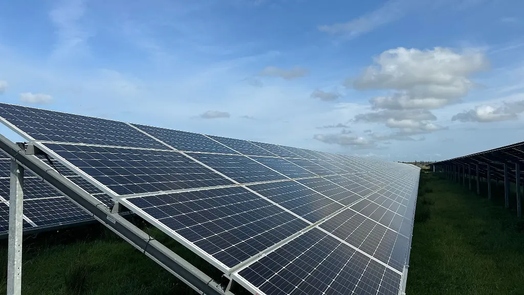 Photoelektrische-Module-in-einem-Solarpark