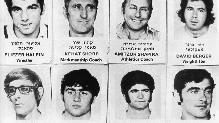 Joseph Romano (untere Reihe, 2.v.r.) und sieben weitere von den Terroristen ermordete Sportler, die ihre Heimat Israel nicht wiedersahen.