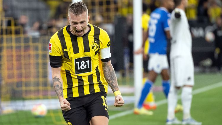 Marco Reus jubelt, der BVB jubelt, aber natürlich ist es wieder eng.