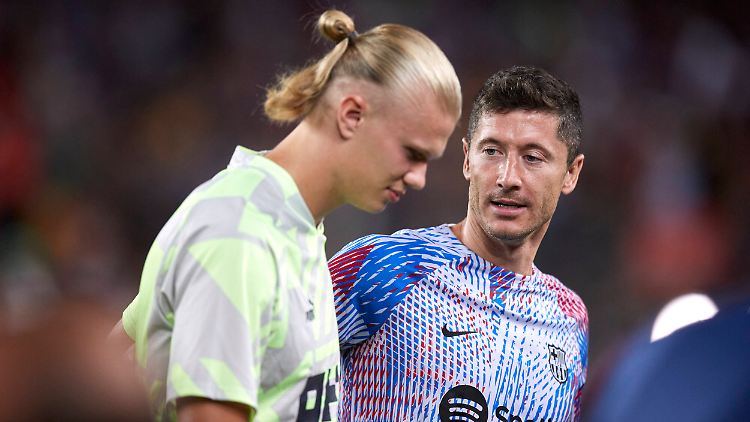 Lewandowski und Haaland treffen nun außerhalb der Bundesliga aufeinander.
