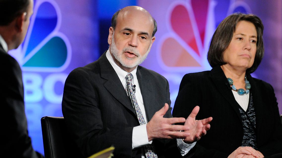 Ben Bernanke bei seinem Auftritt in Fairfax.
