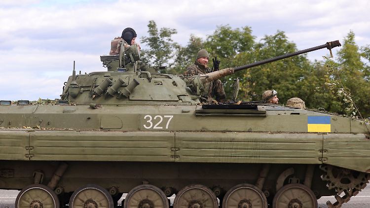 Ukrainische Soldaten, hier bei Bachmut.