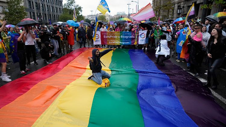 Die Teilnehmer der Europride ließen sich auch von angekündigten Gegenprotesten nicht abhalten. 