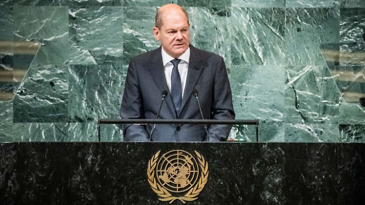 Bundeskanzler Scholz im vergangenen Jahr bei der UN-Generalversammlung in New York.