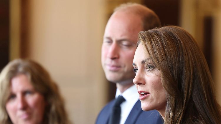 Bedankten sich in Windsor bei Helferinnen und Helfern: Prinz William und Herzogin Kate.