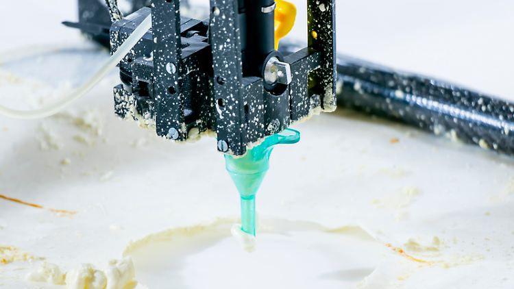 3D-Druck mit zementhaltigem Material.