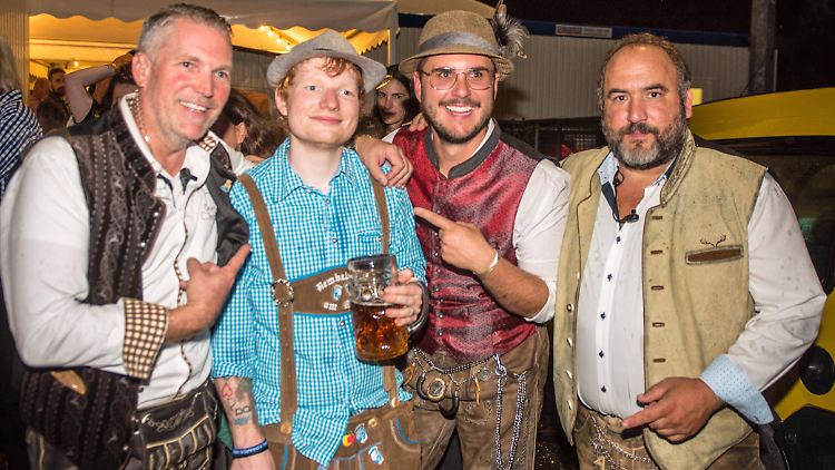 Tauchte plötzlich im Frankfurter Festzelt auf: Ed Sheeran.