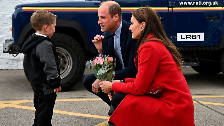 Zum Begrüßungskomitee für William und Kate gehörte auch der vierjährige Theo.