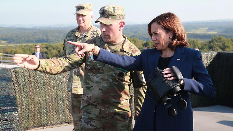 Kamala Harris bei ihrem Besuch in Paju an der südkoreanischen Grenze.