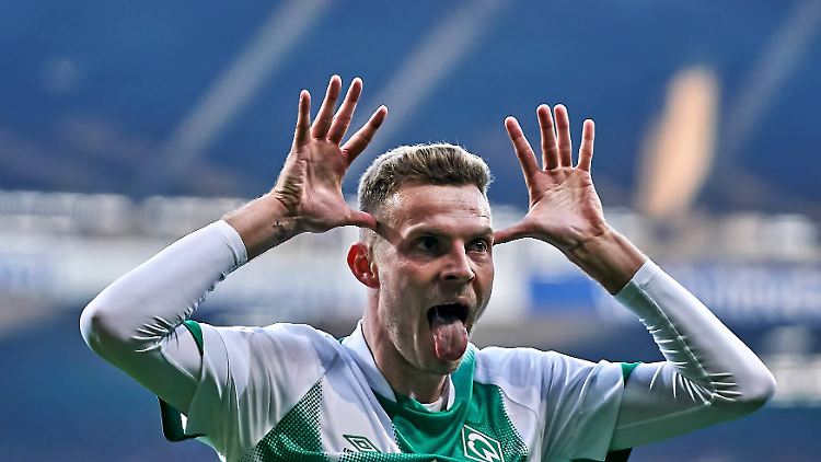 Marvin Ducksch nach dem Ende seiner Torflaute. 