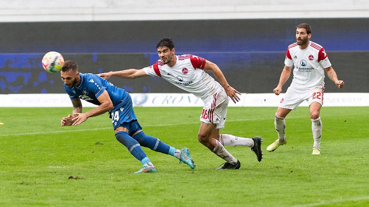 Schleusener, einst Nürnberger Relegationsheld, ist nun Karlsruher Torschütze.