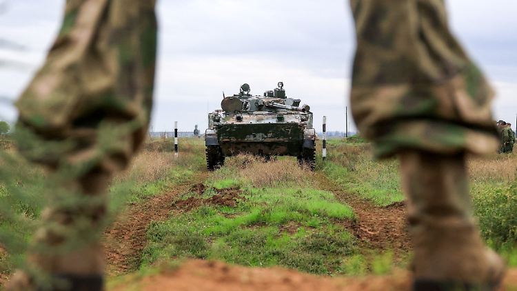Russische Reservisten bei einer Truppenübung (Archivbild).