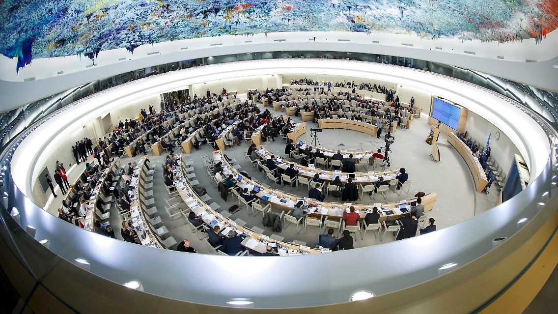 Der Sitzungssaal des Menschenrechtsrates der Vereinten Nationen.