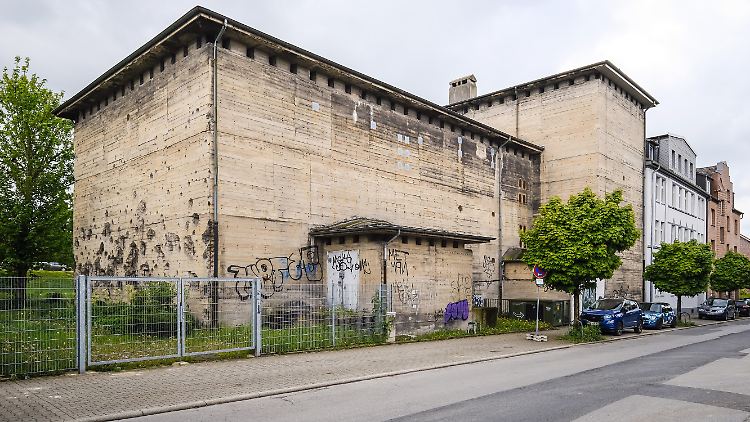 Der frühere Hochbunker an der Bohnekampstrasse in Gladbeck. 