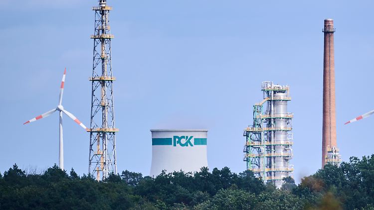 Blick auf die Raffinerie PCK in Schwedt.