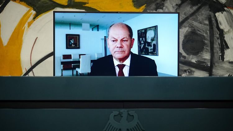Ende Januar stellte Scholz aus seiner Quarantäne den "Doppelwumms" vor.