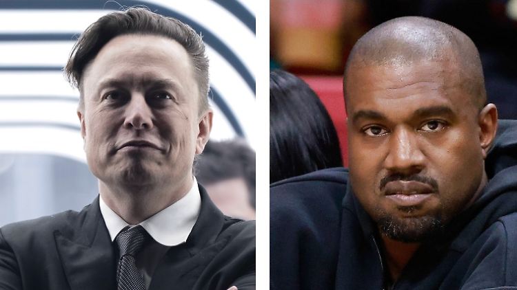 Erst freute sich Elon Musk (l.) über Kanye Wests Rückkehr zu Twitter noch ...