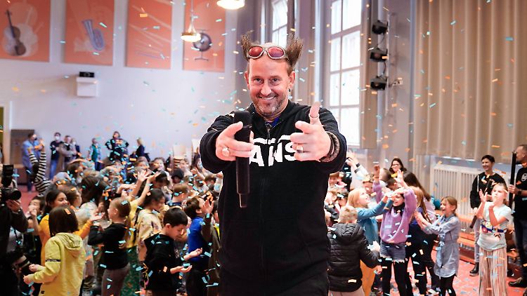 Tom Lehel, Entwickler des Programms, beim "Wir wollen Mobbingfrei - Anti-Mobbing-Präventionsprogramm"-Start in Berlin.