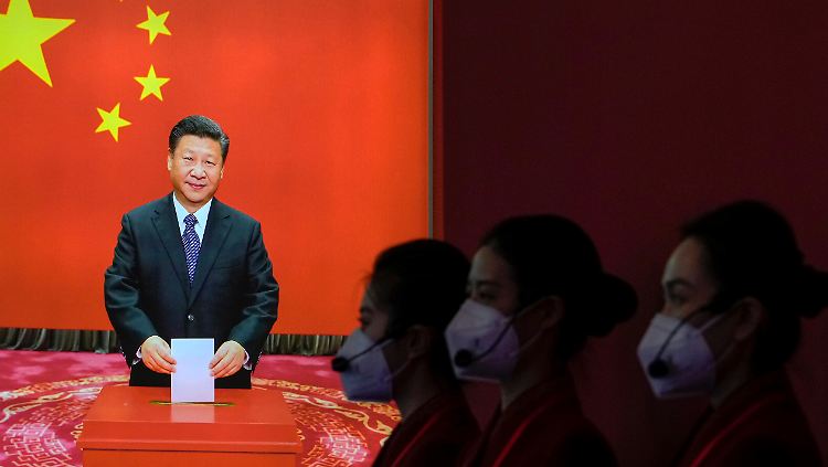In einer Xi-Jinping-Ausstellung: Alles ist auf den Machthaber ausgerichtet.