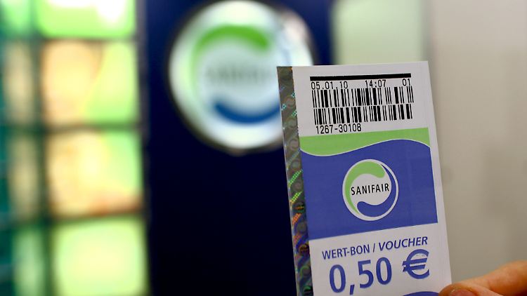 Ausgleich für die Preissteigerung: Der Wert des Sanifair-Gutscheins steigt von 50 Cent auf 1 Euro.