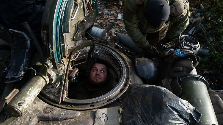Hält die Stellung: ukrainische Panzerbesatzung im Einsatz.