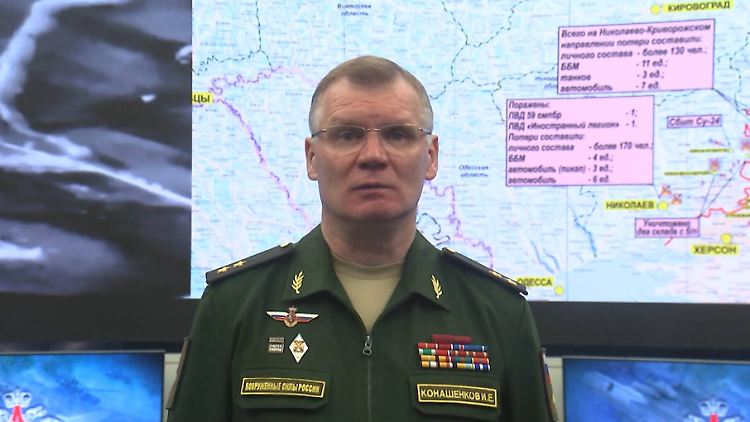 Laut Konaschenkow gab es russische Angriffe in den Regionen Charkiw, Donezk und Cherson.