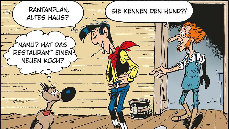 Bekannt aus vielen Lucky-Luke-Abenteuern: Hund Rantanplan.