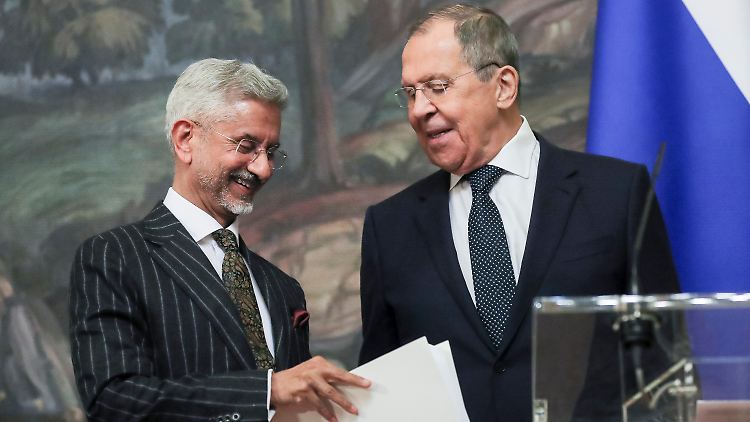 Der russische Außenminister Lawrow empfing seinen indischen Kollegen Jaishankar in Moskau. 