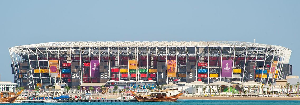 Ein Blick auf das 974-Stadion in Katar.