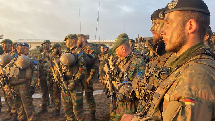 Bundeswehrsoldaten bei einem Militärmanöver in Litauen Ende Oktober. 