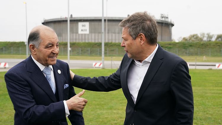 Freuen sich über das geplante Großprojekt: Air Products-Präsident Seifi Ghasemi und Bundeswirtschaftsminister Robert Habeck. 
