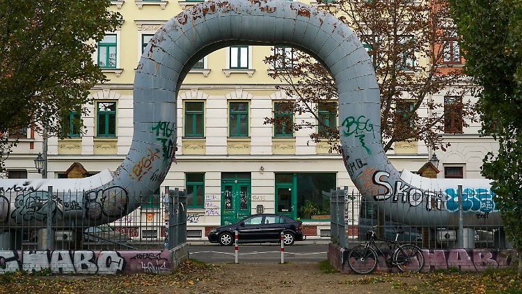 Dehnungsbogen einer Fernwärmeleitung.
