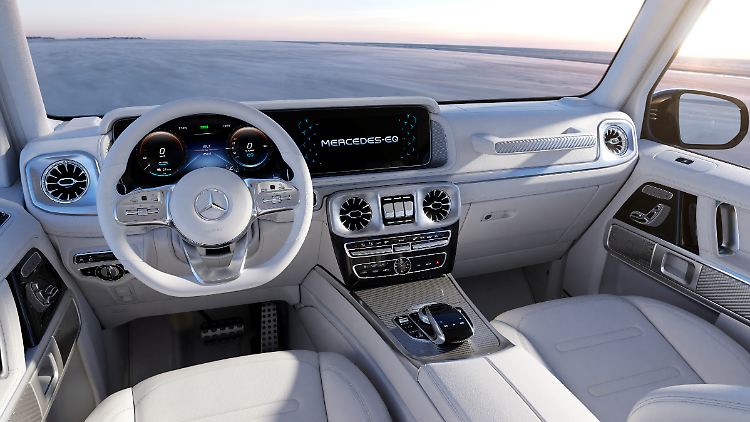 Im Innenraum wird der Mercedes EQG nobles Ambiente mit modernen Displaywelten kombinieren.