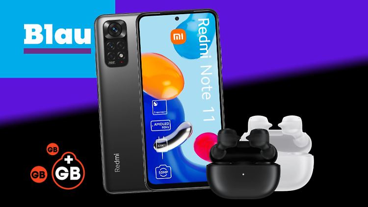 Black Week bei Blau: Xiaomi Redmi Note 11 mit Allnet Flat sichern.