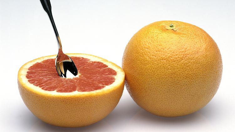 Beliebtes Frühstücksobst - die Grapefruit.