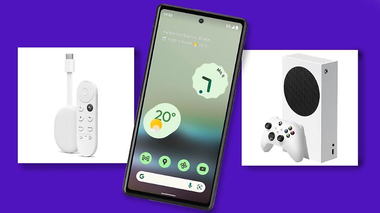 Google Pixel 6a, Xbox und Chromecast gibt es im Bundle mit Vertrag.