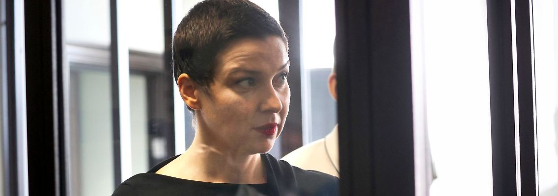 Maria Kolesnikowa während einer Gerichtsverhandlung 2021.
