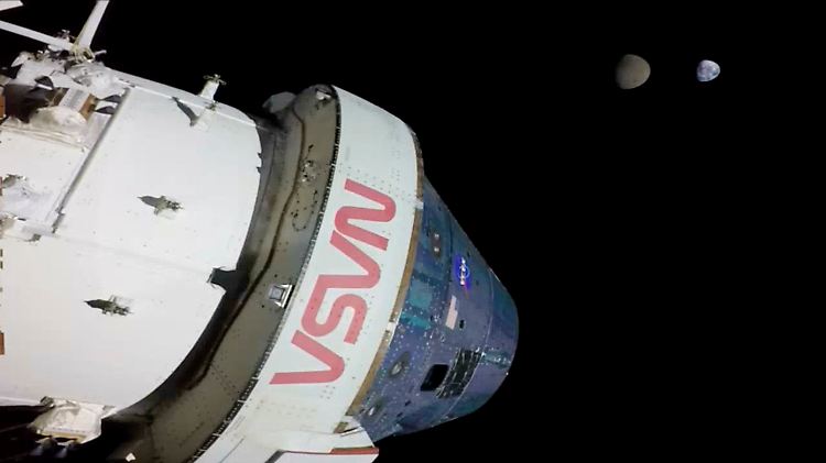 Knapp eine Woche war Orion in der Umlaufbahn des Mondes unterwegs.