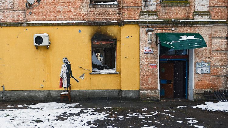 Das Banksy-Bild vor dem Diebstahl.